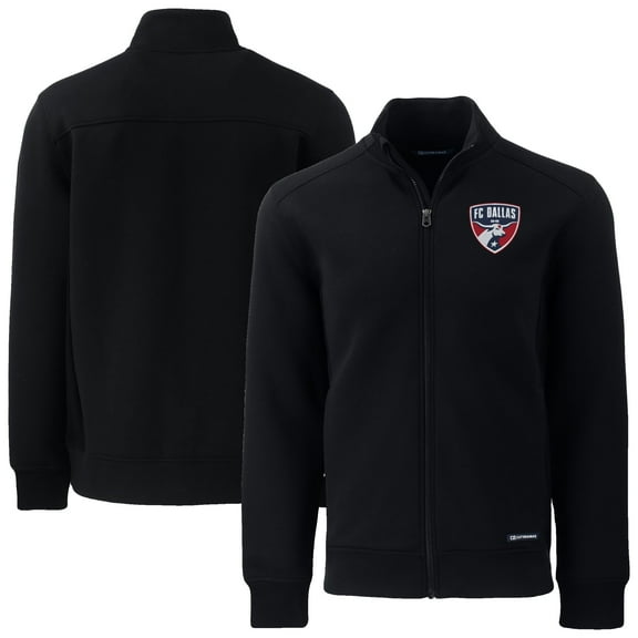 Men's-Cutter & Buck  Black FC Dallas Big & Tall Roam Eco Tri-Blend Recycled Full-Zip Jacket