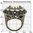 thumbnail image 2 of Ruthenium Brass Ring with Milky CZ in White for Women White Stone Color Style 0W213 Size 5, 2 of 5