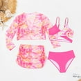 Swimsuits for Girl 2024 Four Piece Tie Dye Set Bathing Suits With Mesh