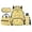 Yellow Capybara Print, variant on Uorisanigo Galaxy Penguin School Backpack Set for Primary School, Breathable Bookbag with Meal Bag Storage, Water Bottle Holder and Pencil Pouch, Great for Travel and Outdoor