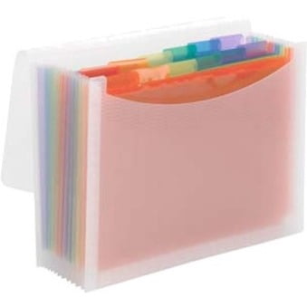 Smead Colorvue Letter Expanding File - 8 1/2" X 11" - 13 Pocket(s) - 12 Divider(s) - Polypropylene - Clear - 12 / Carton
