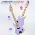thumbnail image 2 of ADM 30 inch Kids Electric Guitar Beginner Kit, Junior 1/4 Size Mini Electric Wood Guitar for Children with Amplifier-purple, 2 of 5
