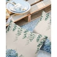 thumbnail image 3 of Outdoor Throw Pillow Cover Blue Hydrangea and Eucalyptus Leaves Waterproof Cushion Covers 2 Pack Farm Retro Burlap Linen Pillow Cases Home Decoration for Patio Garden Couch Sofa, 3 of 7