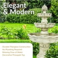 thumbnail image 4 of Sunnydaze Pineapple Traditional White Fiberglass 3-Tiered Outdoor Water Fountain, 4 of 11