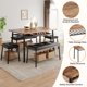 thumbnail image 2 of Juego de comedor compacto para 2 personas - Mesa cuadrada con estante de almacenaje - Sillas tapizadas y estructura metálica - Perfecto para espacios reducidos y apartamentos - Color clásico marrón, 2 of 8
