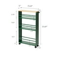 thumbnail image 6 of Yamazaki Home Slim Storage Cart, Forest Green, Steel, Supports 26.4 pounds, Handle, Wheels, Minimal Assembly, 6 of 8