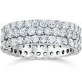 thumbnail image 1 of Bague Éternité en Diamant de Laboratoire 3 1/2ct 3 Rangées Or Blanc 14K, 1 of 2