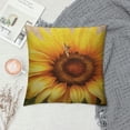 thumbnail image 2 of GOSMITH  Sunflowers Decorative Throw Pillow Cover Bees Flying on Vintage Yellow Beige Lumbar Pillow Cases Home Chair Bedroom Decor Waist Cushion Covers, 2 of 5