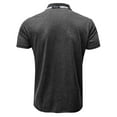 thumbnail image 4 of Fangasis Men T Shirts Short Sleeve Polo Shirt Henley Summer Tops Mens Athletic Tee Casual Sport T-shirt Dark Gray L, 4 of 7