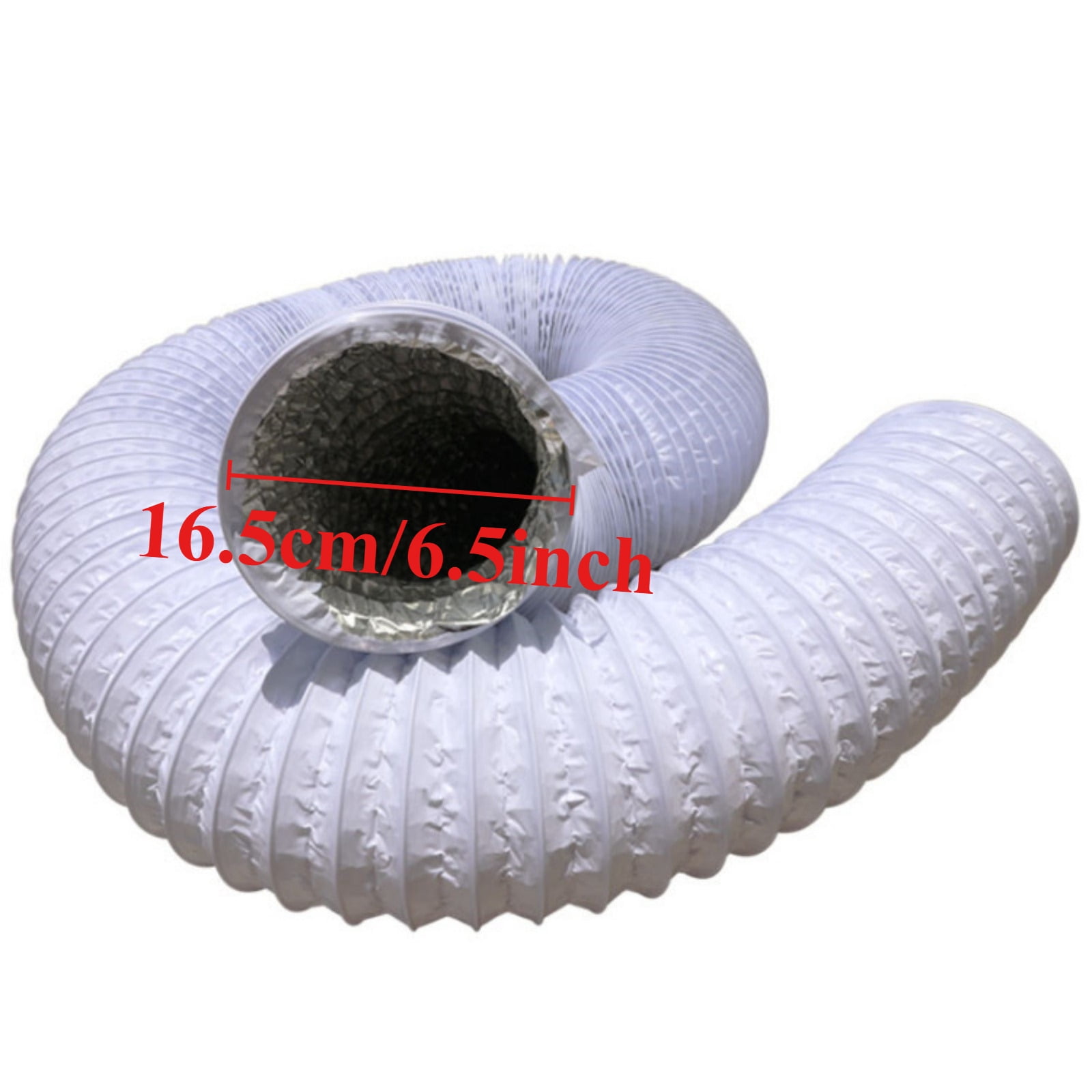 Portable Air Conditioner Exhaust Hose 600CM Flexible Aluminum Dryer Vent Ducting HVAC Ventilation White
