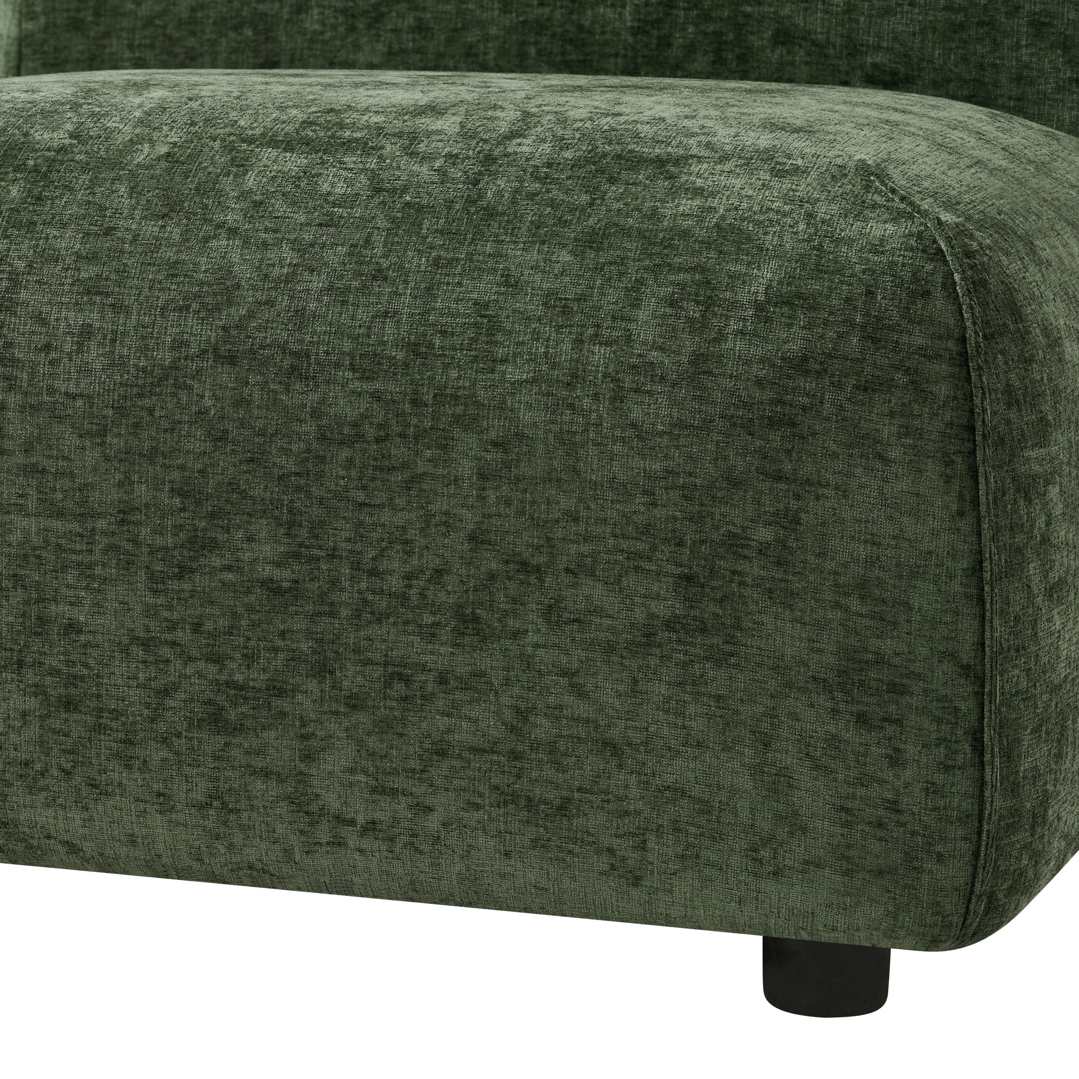 Christopher Knight Home 32"D Modern Curved Upholstered Armless Accent Chair, Plush Green Seat
