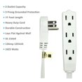thumbnail image 2 of BindMaster 15 Feet Extension Cord/Wire, 3 Prong Grounded, 3 outlets, Angled Flat Plug, White, 2 of 3