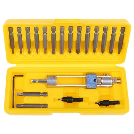 

20pcs HSS Countersink Drill Bit Driver Swivel Head Quick-Change Screw Tool Set