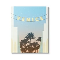 Stupell Industries Venice Beach Tropical Scene Starry Night Palm Trees, 36 x 48, Design by Daphne Polselli