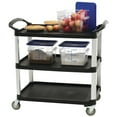 thumbnail image 4 of HUBERT® Black Plastic 3-Shelf Utility Cart - 38 1/2" L x 20 7/8" W x 36 5/8" H, 4 of 7