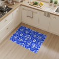 thumbnail image 2 of ODIKA 3'x5' Washable Throw Rug Stain Resistant, Low Profile, Non-Slip Toile Porcelain Interlocking Lattice Field Chinoiserie Botanical Refined for Entryway, Kitchen, Mudroom, 2 of 7