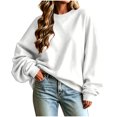 thumbnail image 2 of TGSLY Women's Batwing Long Sleeve Sweatshirt Lightweight Crew Neck Drop Shoulder Fall Tops Relaxed Casual Solid Color Workout Pullovers L, 2 of 7