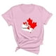 thumbnail image 3 of Camisetas de Manga Corta para Mujeres Canadá Día Hoja de Arce Impresión Básica de Verano Tee, Cuello Redondo Camiseta Casual, 3 of 3