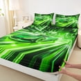 thumbnail image 3 of Castle Fairy Racing Car Full Size Sheets for Kids Teenagers,Black Green Bed Sheets, 3 of 7
