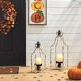 thumbnail image 3 of Glitzhome  Farmhouse Rustic Metal Lanterns Hanging Candle Holder Black S+S, 3 of 5