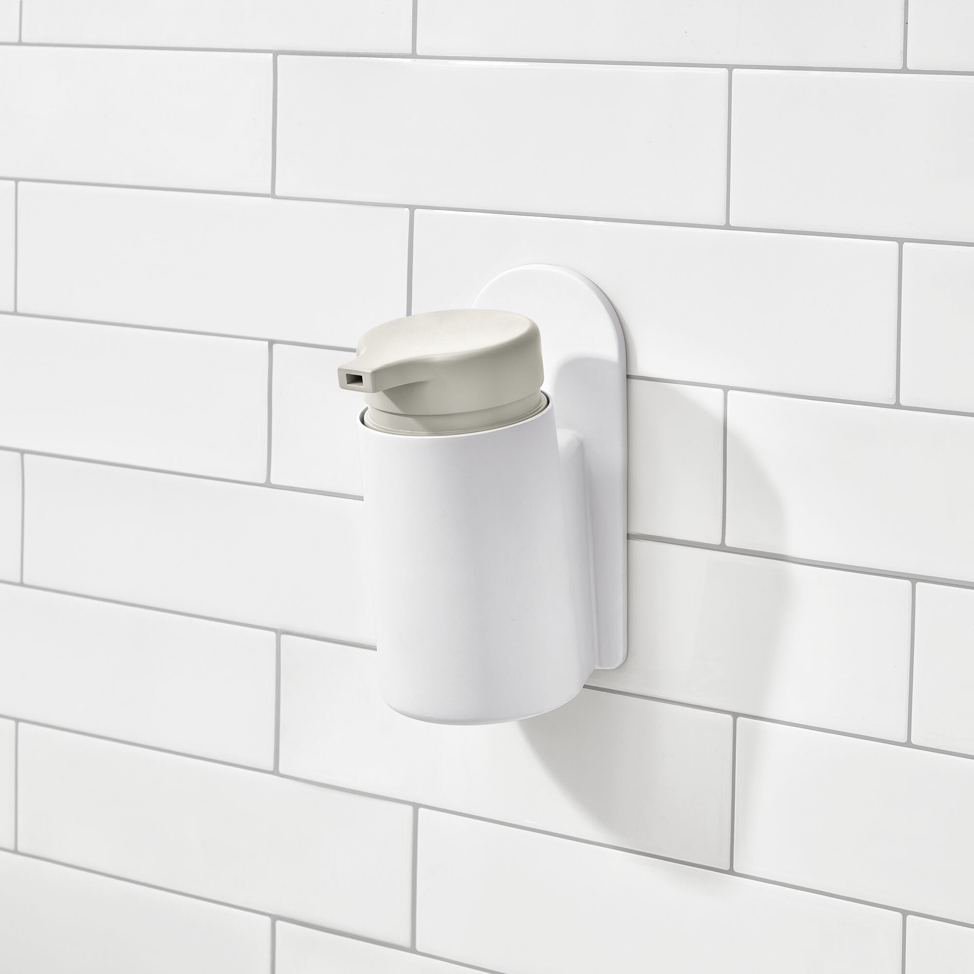 iDesign Self-Adhesive Soap Dispenser – Berkley Collection - Coconut/White