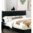 thumbnail image 2 of Transitional Mid-Century Modern 1pc Eastern King Size Bed Platform Style Bedframe Slats Black Solid wood Tapered Legs Bedroom, 2 of 7