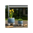 thumbnail image 3 of Home Decor Flower Pots and Planters - Ceramic Plant Pots with Sculptural Ball Feet for Indoor or Outdoor Use - Decorative Pots Perfect for Patio or Garden Accent - Set of 2, 11", 8", Blue & White, 3 of 11