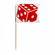 Casino Red Dice Illustration Pattern Toothpick Flags Labeling Marking for Party Cake Food Cheeseplate