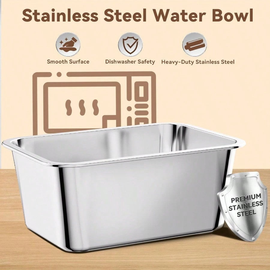10L No Spill Dog Water Bowl 2.6 Gal Stainl Steel No Splash Large Dog Water Bowl with NonSlip Silicone Mat Sof Slow Drinking Pet Bowls for My Drinkers Indoor/Outdoor Use Black
