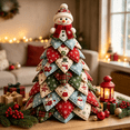 thumbnail image 2 of DIY Quilted Christmas Tree Kit,Holiday Patchwork Sewing Craft Kit，Handmade Christmas Tree Craft Kit,3D Fabric Patchwork Craft Set,Handmade Tabletop Holiday Decor,E, 2 of 9
