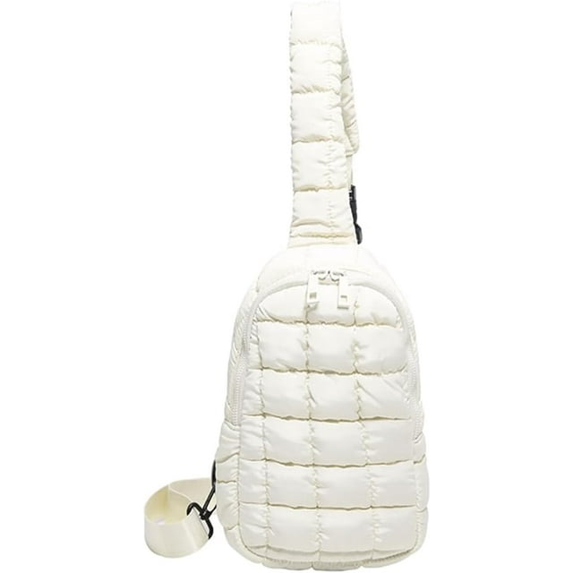 LHSHIDU Sling Bag Puffy Crossbody Purse for Women Fanny Pack Chest Bag Puffy Waist Bag
