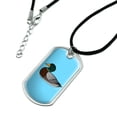 thumbnail image 2 of Duck Swimming in Water Military Dog Tag Pendant Necklace with Cord, 2 of 4
