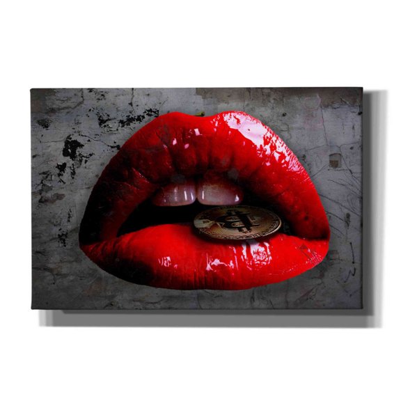 Epic Graffiti 'Bit Me Bitcoin' by Canvas Wall Art, 18"x12"