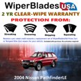 thumbnail image 2 of 2004 Nissan Pathfinder LE Beam Wiper Blades Wipers w/2yr Warranty (Set of 2), 2 of 5