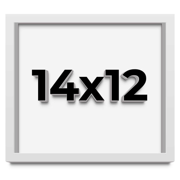14x12 Shadow Box Frame White | 1 Inches Deep Real Wood Contemporary Shadowbox Display Frame | UV