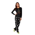 thumbnail image 2 of Yuaguia Family Christmas Matching Pajamas Set, Wish You a Merry Christmas Tree Letter Print Long Sleeve Tops and Black Snowflake Print Pants, Holiday Sleepwear, Women 3XL, 2 of 5