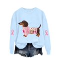 thumbnail image 5 of Jindong Women's Dog Ribbon Breast Cancer Awareness Print Sweatshirt, 5 of 5