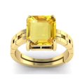 thumbnail image 1 of Bague Réglable en Argent Non Chauffée Certifiée Qualité A+ Saphir Jaune Naturel pour Femmes et Hommes, 1 of 3