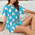 thumbnail image 4 of Sikiie Duck Dives Womens Pajama Sets Short Sleeve Top With Pants Sleepwear 2 Piece Lounge Set-, 4 of 6