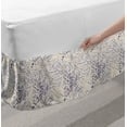 thumbnail image 2 of Leaves Bed Skirt, Vintage Floral Arrangement Romantic Spring Season Antique Plants Pattern, Elastic Bedskirt Dust Ruffle Wrap Around for Bedding Decor, 4 Sizes, Off White Indigo Cream, by Ambesonne, 2 of 2