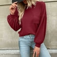 thumbnail image 5 of BLVB Womens Long Sleeve Tops Dressy Casual Spring Fall Crewneck Knit Blouses Back Cutout Shirts Pullover Fashion Wine, 5 of 6