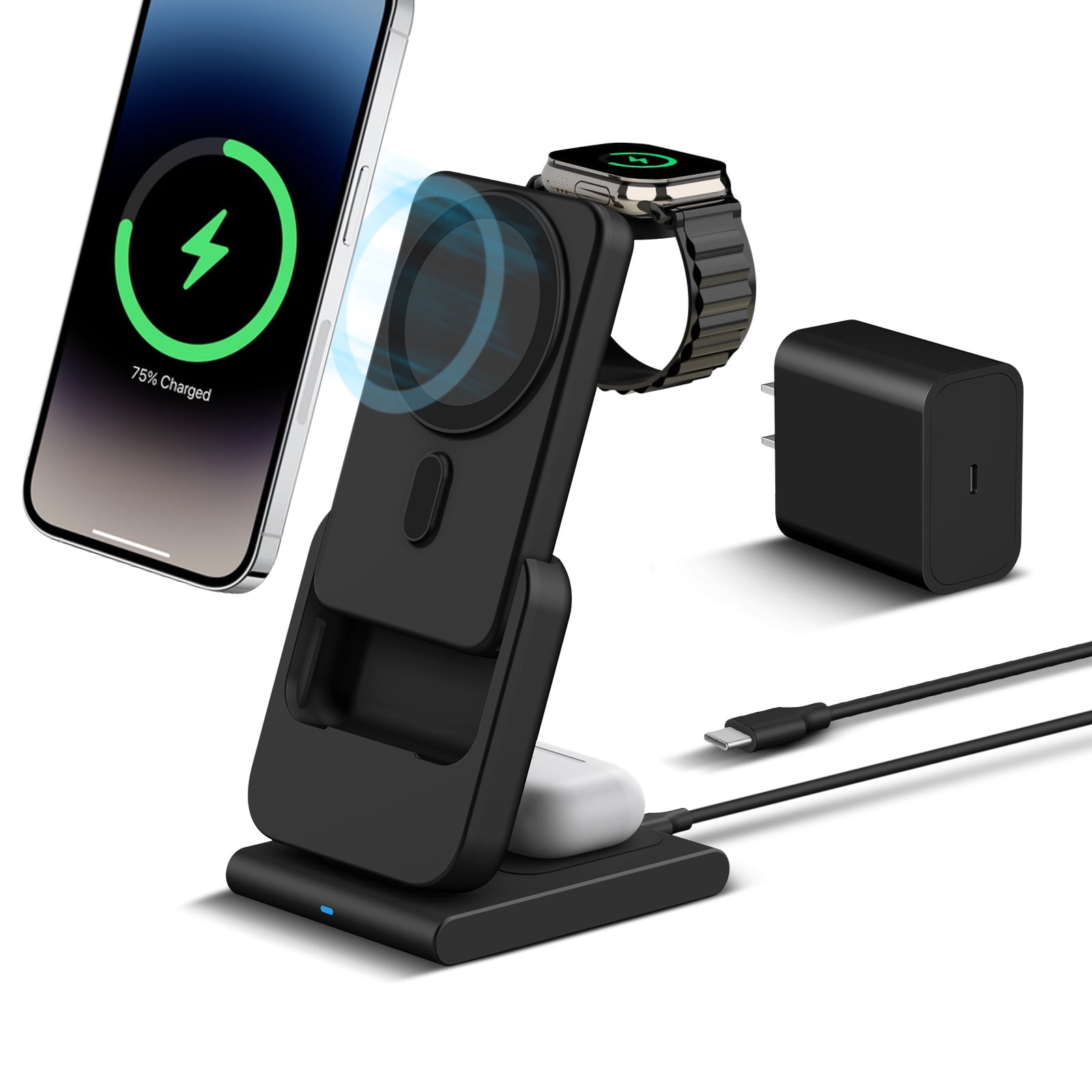 スマホアクセサリー supreme mobile power station wireless Smtcsl 3 in 1 Wireless Charging Station 10000mAh Power Bank
