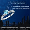 thumbnail image 2 of Gem Stone King 10K Two Tone Gold Blue Apatite and Lab Grown Diamond Engagement Ring for Women | 0.68 Cttw | Round 5MM | Gemstone Birthstone | Size 5, 2 of 6