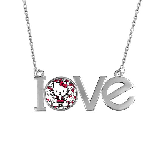 Hello Kitty (9) Couple Pendant Necklace LOVE Letter Necklace, Small Box Necklace Birthday Gift