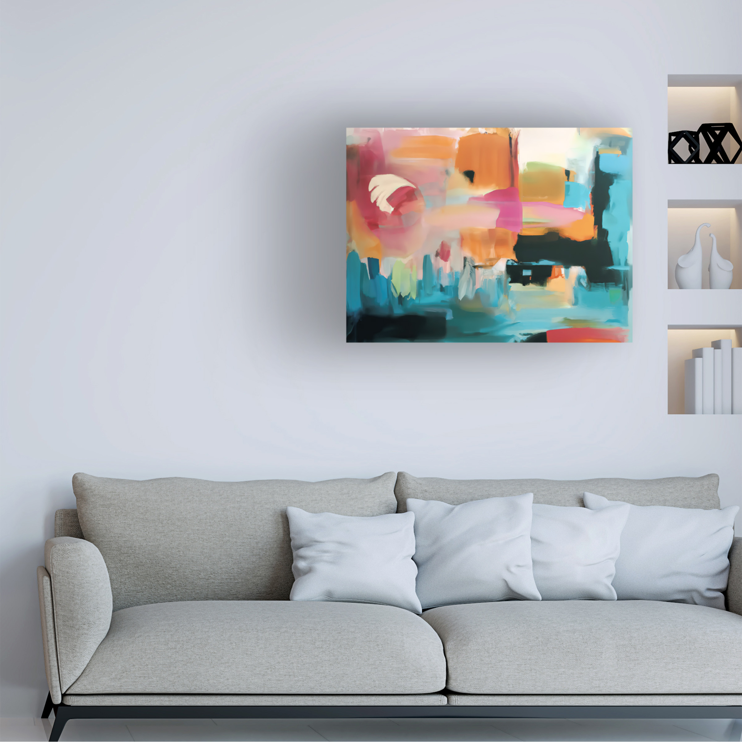 Canvas Wall Art - Tom Quartermaine 'Bold Colorful Abstract Painting' Wall Art for Living Room, Bedroom, or Office DÃ©cor by Trademark Fine Art - 24 x 18 Inches