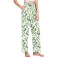 thumbnail image 2 of Dailycode Women's Pajama Pants Wide Leg Lounge Pj Bottoms With Pockets Vintage White Daisies, 2 of 7