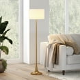 thumbnail image 4 of Evelyn&Zoe Josephine 62" Tall Floor Lamp with Fabric Shade, Brass/White, 4 of 8
