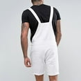 thumbnail image 5 of SOOMLON Cool Denim Dungarees for Men Pocket Comfy Shorts Ripped Denim Ripped Shorts Straight Overalls White XXL, 5 of 9
