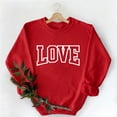 thumbnail image 6 of TKYCMSUAKI Plus Size Valentines Sweatshirts for Women Love Hearts Graphic Pullover Shirts Round Neck Long Sleeve Sweatshirt Loose Fit Tops for Valentine's Day, 6 of 7