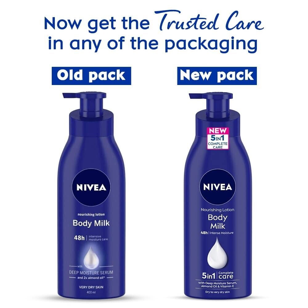 Nivea Nourishing Lotion Body Milk Richly Caring For Very Dry Skin, 400ml 2 Pack